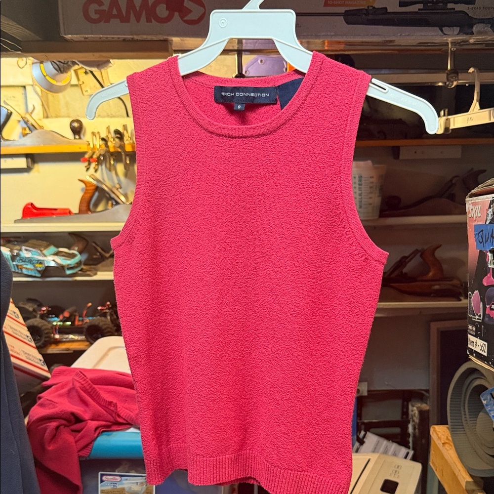 French Connection Hot Pink Sleeveless Knit Tank